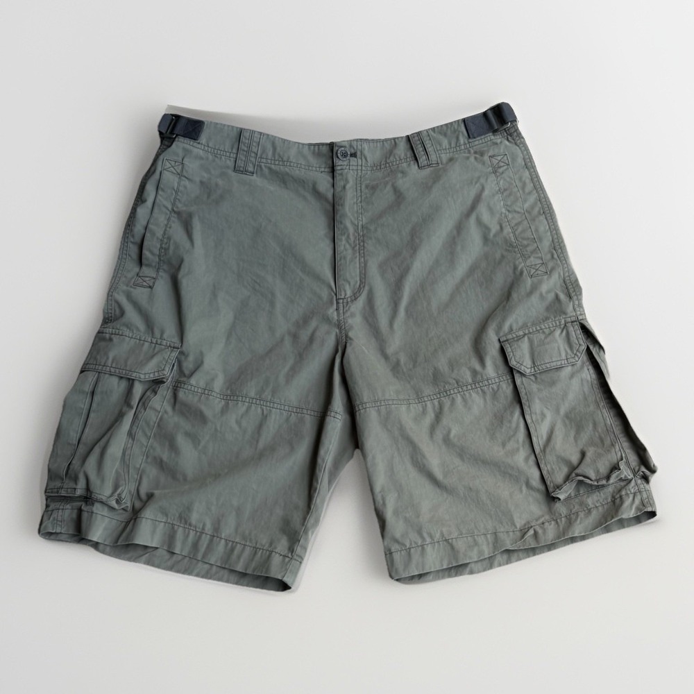 Vintage Y2K Old Navy Cargo Shorts Mens 38 Olive Green Canvas Military Baggy